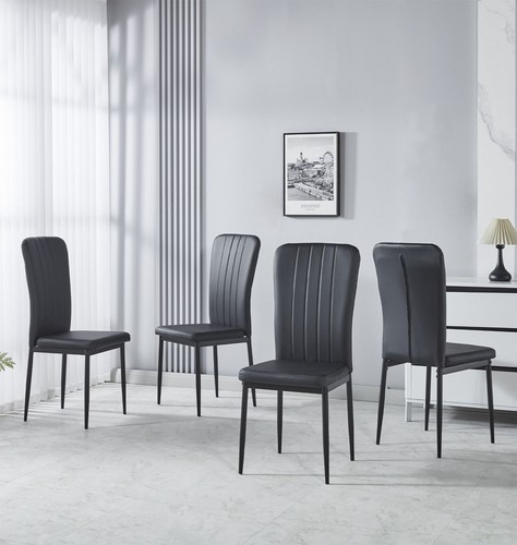 Dining chairs black faux - dining,