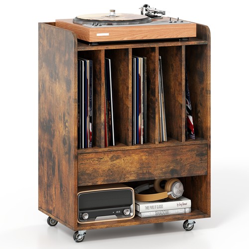 Costway record player stand - player, on