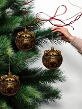 3x bronzed effect boxer dog