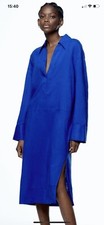 Zara Cobalt Blue Linen Blend