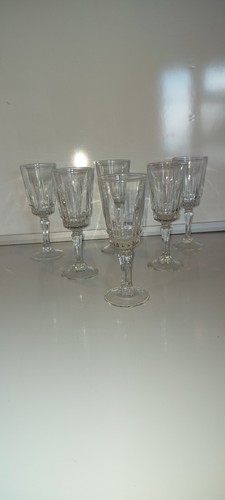 Set vintage cut glass wine - set,
