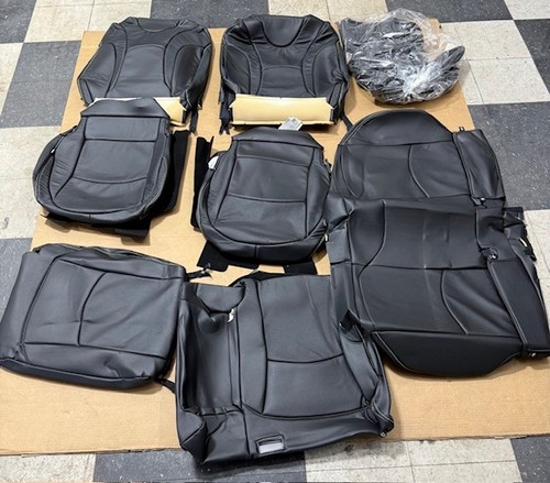 Black leather seat covers for - black,