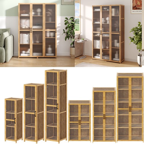Tier bamboo curio display - bamboo,