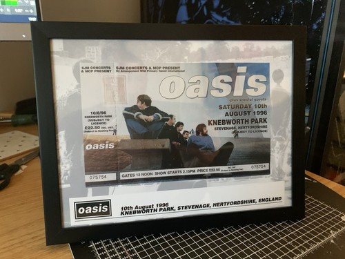 Framed oasis replica ticket - framed,