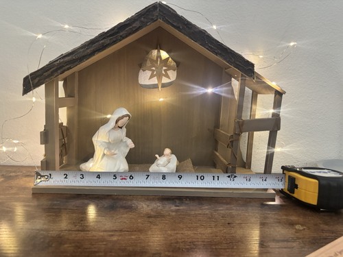 Wooden nativity stable - wooden,