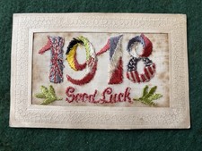 WW1 Silk Postcard, With Flags