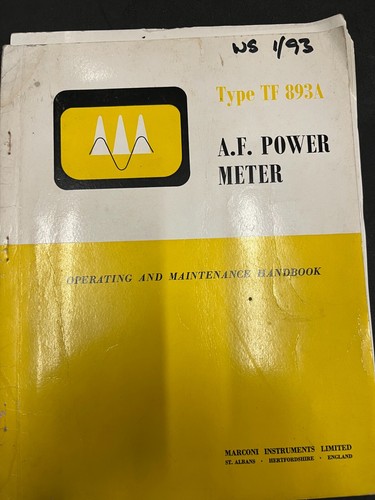 Marconi type tf893a - marconi, power