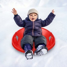 Downhill Snow Scooter Kids Round Sled Red Skiing Board Scooter Grass&Sand Skiing