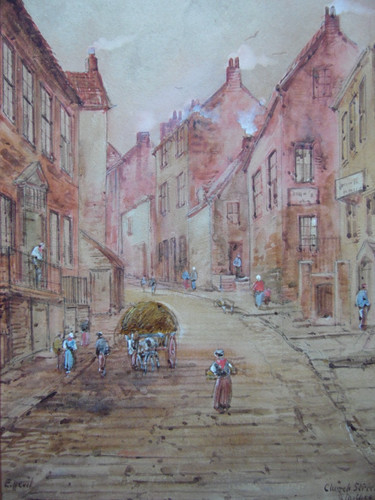 Staithes streetscape church - staithes,