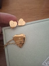 Gucci gold heart shape Necklace and Earring set new perfect gift