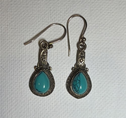 Dangling teardrop turquoise - dangling,