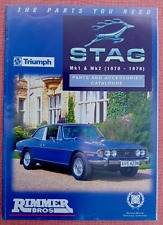 Rimmer Bros Triumph Stag Mk 1 & 2 1970 - 78 Parts & Accessories Catalogue Ed 2.1