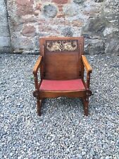 Vintage Carved Oak Metamorphic Chair Table / Table Chair