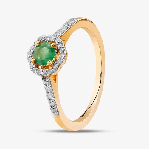 9ct yellow gold emerald - yellow,