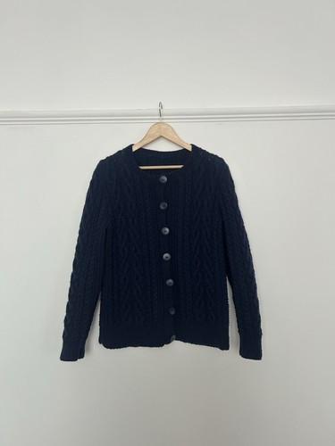 Hand knitted navy aran - hand,