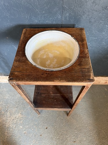 French wash stand with - wash, metal