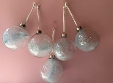 5 x Clear Glass Feather