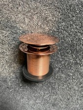 Unslotted Clicker Bath Waste Fitting - Copper Finish  For Baths With NO Overflow