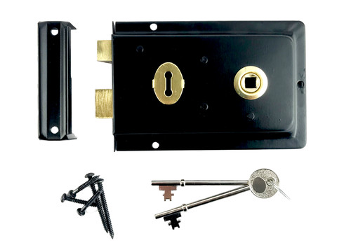 Rim lock sash door fluted - rim,