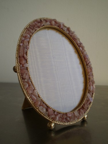Bronze gold photo frame oval - gold,