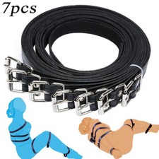 7pcs PU Leather Full Body Straps Bondage Harness Restraints Belts Slave BDSM Toy