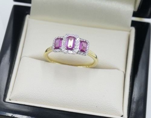 18k yellow gold pink sapphire - pink,