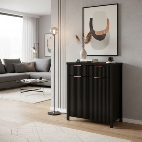 Black living room sideboard - black,