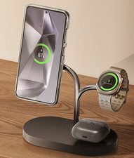 Samsung 3-in-1 Magnet Qi2 Wireless Charger for Galaxy S25 Watch Ultra Buds 3 Pro