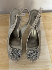 Lunar Sparkle, Stiletto Heel,  Open Toe, Slingback, Party Shoes, Size 5, Gold ,