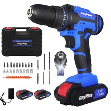 New Cordless Drill Screwdriver 21V 45Nm Electric Drilling Machine with 2 Battery