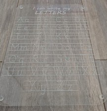 Acrylic Clear Whiteboards x 2 Numbers Letters Shapes -Kids Writing Practice Tool