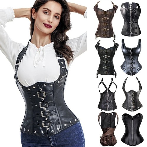 Corset sexy leather bustier - corset,