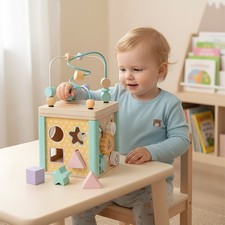 Wooden Activity Cube Bead Maze
