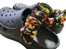 Black floral  croc strap