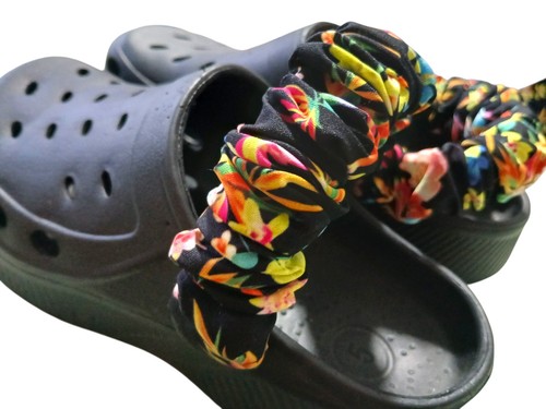 Black floral croc - floral,