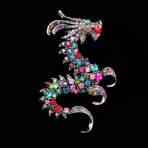 Colorful rhinestone dragon - colorful,