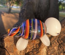 Dichroic Turtle Glass Pipe Rainbow Colored (handmade)