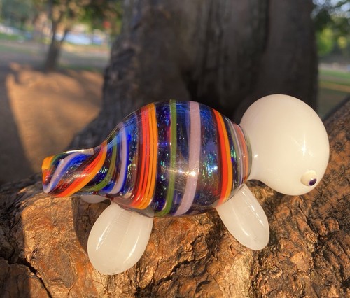 Dichroic turtle glass pipe - dichroic,