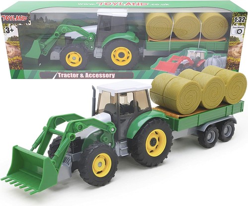 Green tractor and - and, with