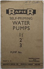Rapier Self Priming Water Pumps Instructions & Maintenance, 1 1/2", 2" & 3"
