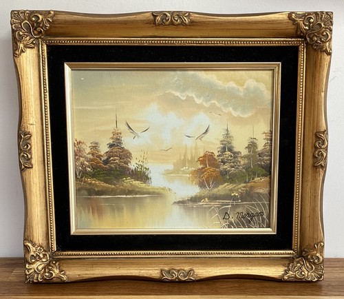 Vintage oil canvas picture - vintage,