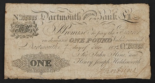 Early date 1822 dartmouth bank - dartmouth,