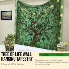 Large Wall Hanging Tapestry Mandala Tree of Life Boho Bohemian Art Decor 85x54"