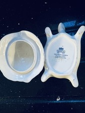 Aynsley England Fine Bone China Floral Patterned Turtle Trinket Box