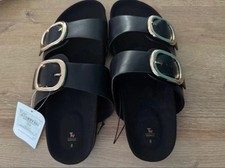 TU Black Double Buckle Footbed