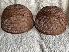 Lovely pair of vintage(?), fine wicker lampshades excellent condition 