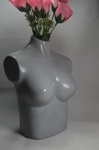 Large grey vase lady figure - large,