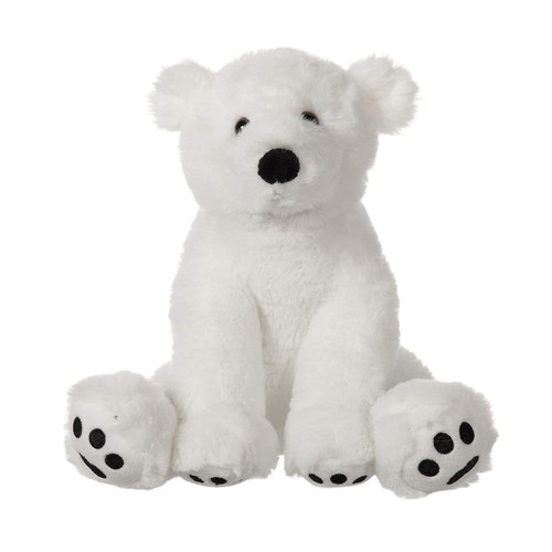 Medium white plush polar bear - white,