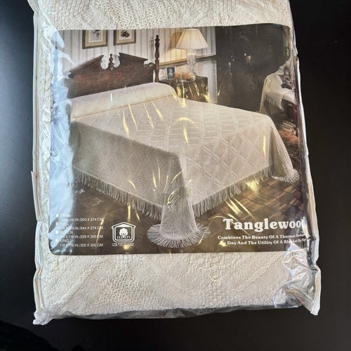 Vtg 80s cotton woven bedspread - 80s,