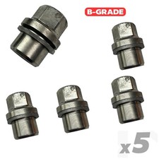 5pc Silver Alloy Wheel Nut Kit for Land Rover Classic Defender 27mm Flat End 